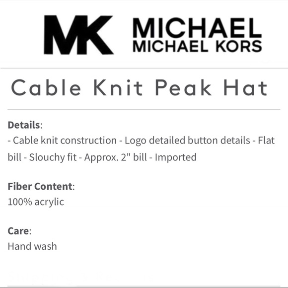 🆕🧢 Cable Knit Peak Hat Gray MK Michael Kors - Picture 2 of 5